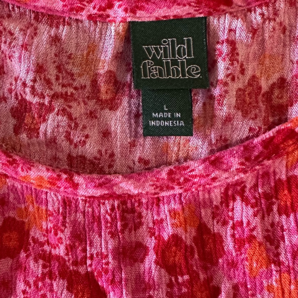 wild fable Pink and Orange Floral Tiered Swing Dress - Picture 2 of 4